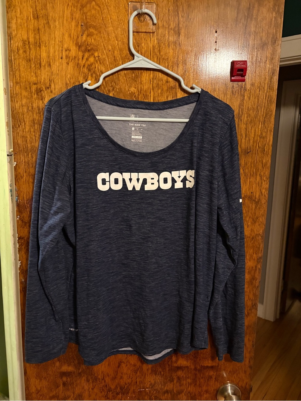 Nike Women's Navy 'Cowboys' Long-Sleeve Scoop Neck Tee